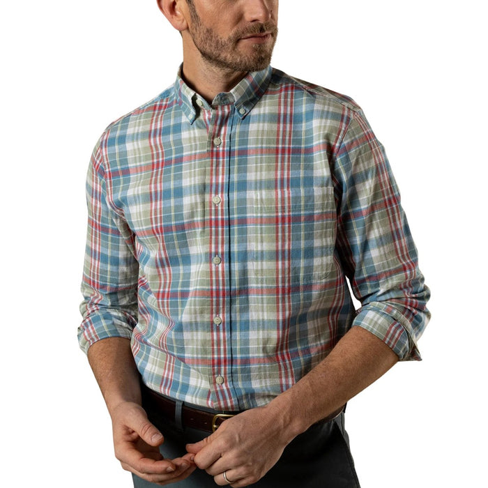 Duckhead Thorne Plaid Cotton Chambray Sport Shirt – Men's