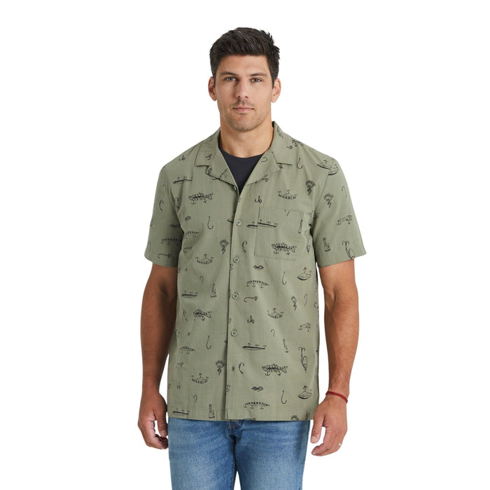 Life Is Good Fish Tackle Box Pattern Camp Shirt – Men's
