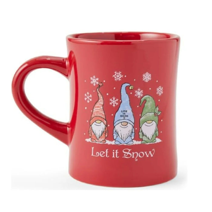 Life Is Good Let It Snow Gnomes Diner Mug