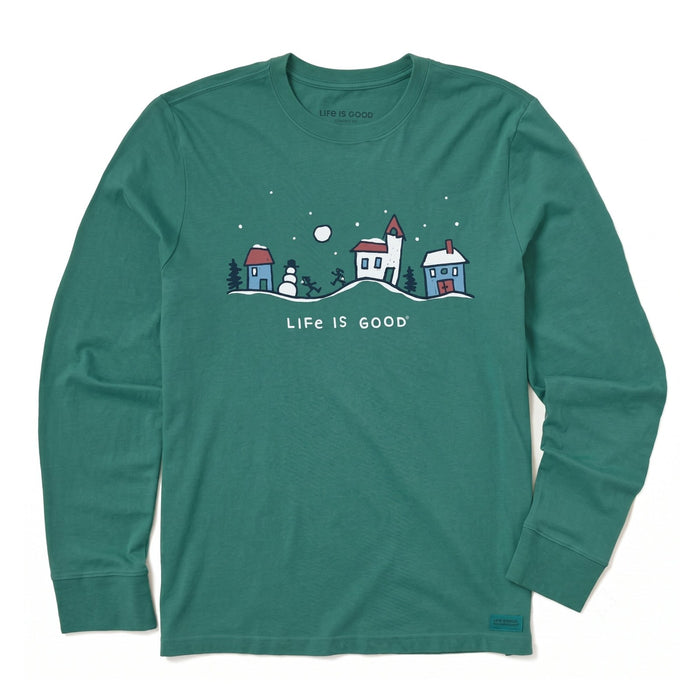 Life Is Good Quirky Snowman Village Vista Long Sleeve Tee – Kids'