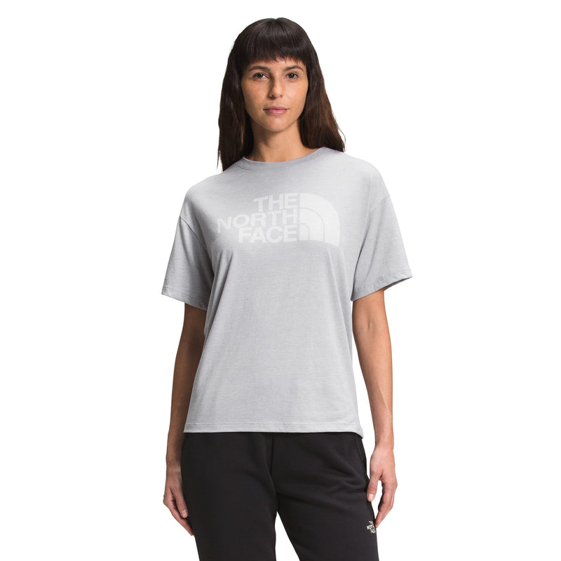 THE NORTH FACE Women's Short Sleeve Half Dome Cropped Tee, TNF Light Grey Heather 2, X-Large