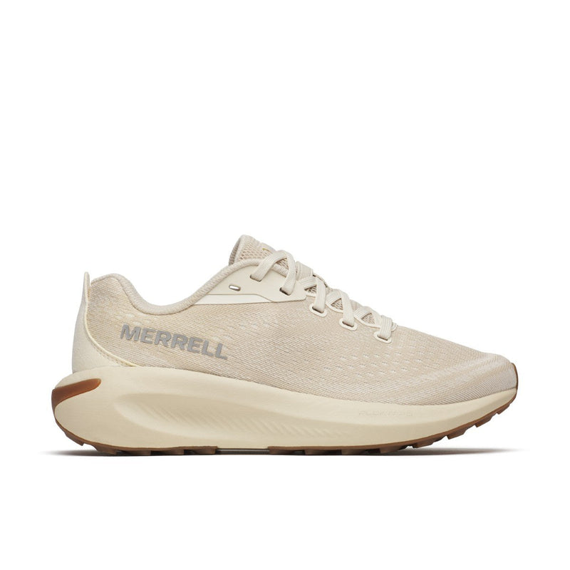 merrell women's morphlite hybrid running shoe in eggshell lateral side view