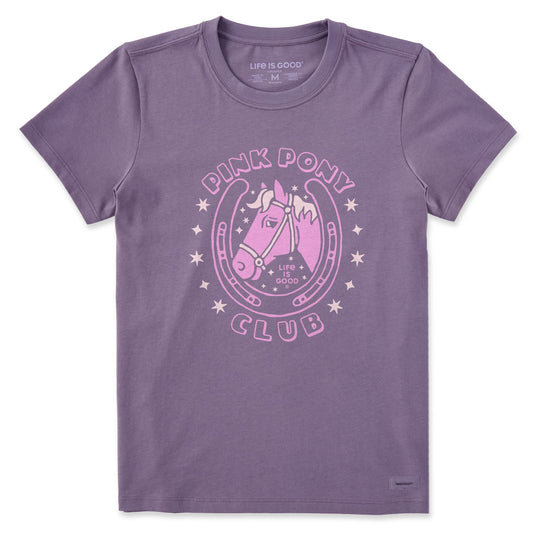 Life Is Good  Women's Pink Pony Club Crusher Tee