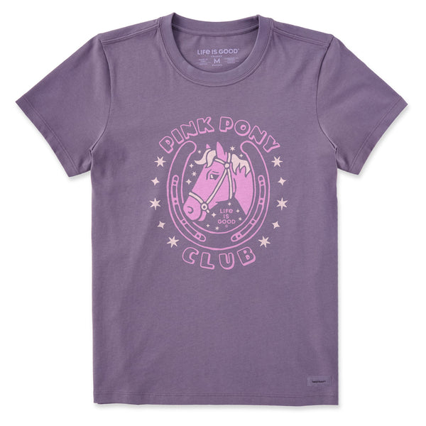 Life Is Good Women's Pink Pony Club Crusher Tee