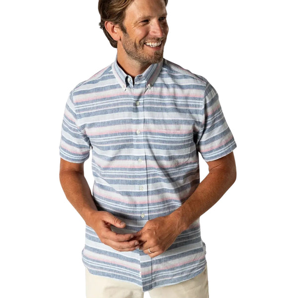 Duck Head Men's Short Sleeve Linen Cotton Oxford Sport Shirt