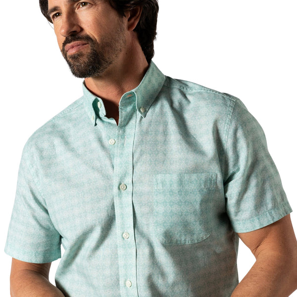 Duck Head Men's Short Sleeve Linen Cotton Oxford Sport Shirt