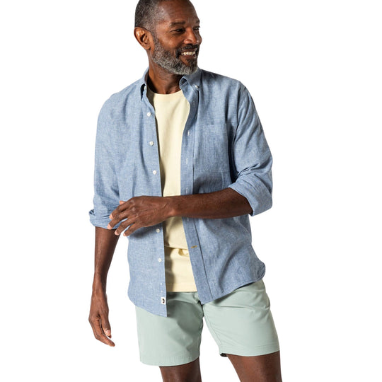 Duck Head Men's Long Sleeve Linen Cotton Oxford Sport Shirt