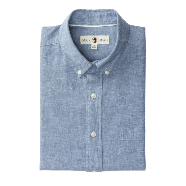 Duck Head Men's Long Sleeve Linen Cotton Oxford Sport Shirt