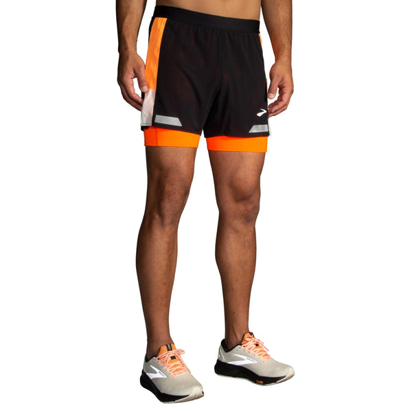 Brooks Mens Run Visible 5" 2in1 Short 2.0