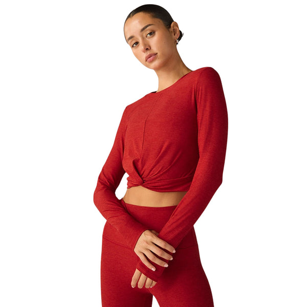 Beyond Yoga Women's Featherweight Center Stage Cropped Long Sleeve Pullover