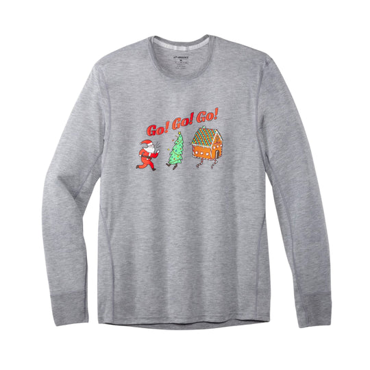 Brooks Mens Run Merry Go Distance Graphic Long Sleeve