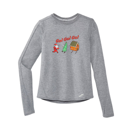Brooks Womens Run Merry Go Distance Graphic Long Sleeve