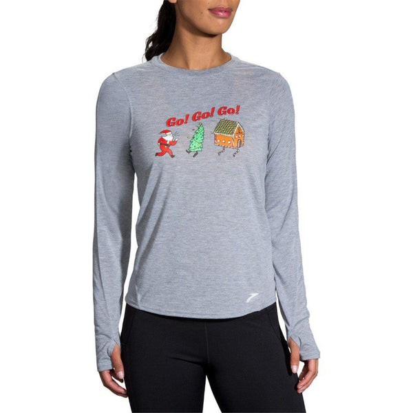 Brooks Womens Run Merry Go Distance Graphic Long Sleeve