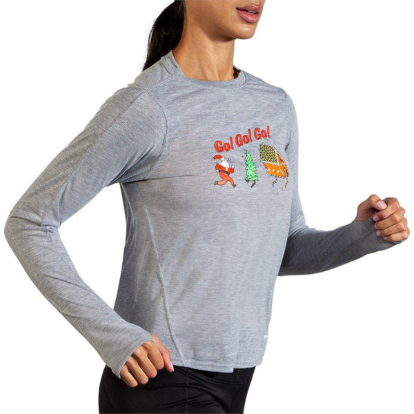 Brooks Womens Run Merry Go Distance Graphic Long Sleeve