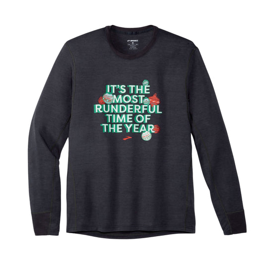 Brooks Mens Run Merry Run Distance Graphic Long Sleeve