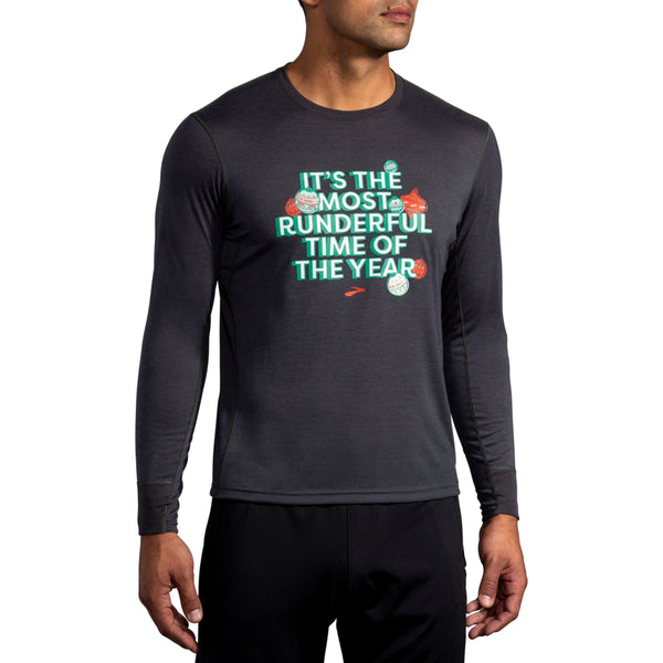 Brooks Mens Run Merry Run Distance Graphic Long Sleeve