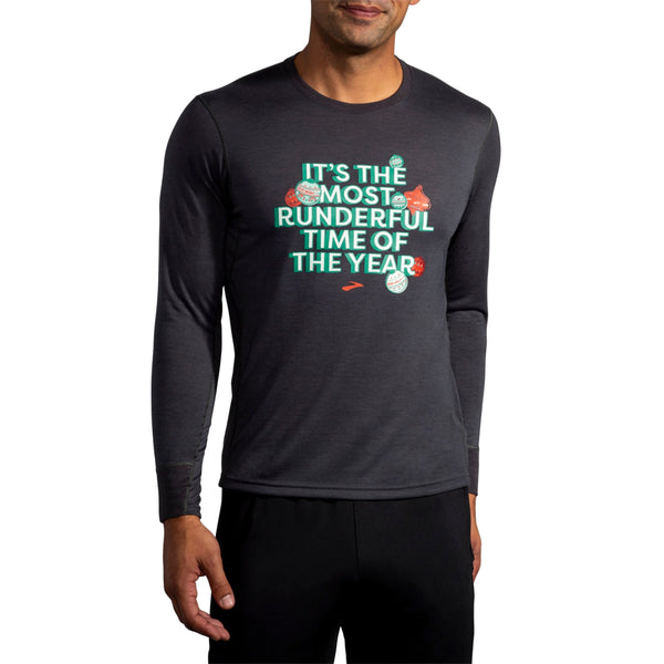 Brooks Mens Run Merry Run Distance Graphic Long Sleeve