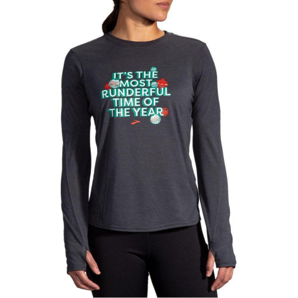 Brooks Womens Run Merry Run Distance Graphic Long Sleeve