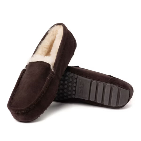 Dearfoams Women's Mel Genuine Shearling Moccasin