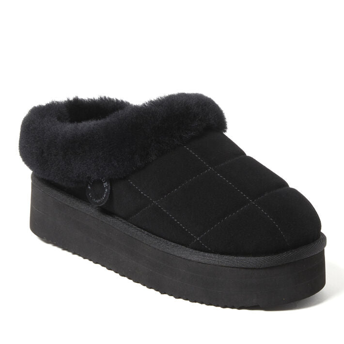 Dearfoams Bendigo Puff Platform Genuine Shearling Clog - Women's