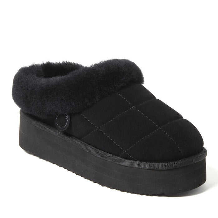 Dearfoams Bendigo Puff Platform Genuine Shearling Clog - Women's