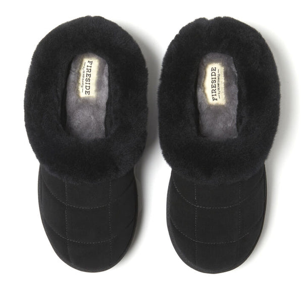 Dearfoams Women's Bendigo Puff Platform Genuine Shearling Clog
