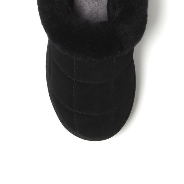 Dearfoams Women's Bendigo Puff Platform Genuine Shearling Clog