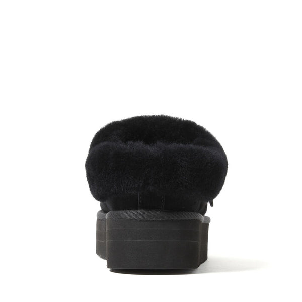 Dearfoams Women's Bendigo Puff Platform Genuine Shearling Clog