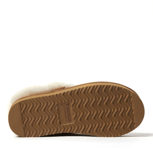 Dearfoams Women's Bendigo Puff Platform Genuine Shearling Clog