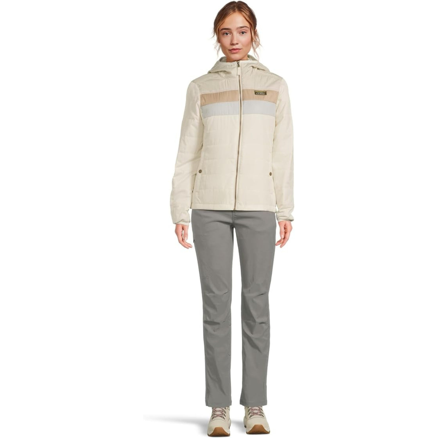 L.L.Bean Women's Mountain Classic Hooded Puffer Color Block