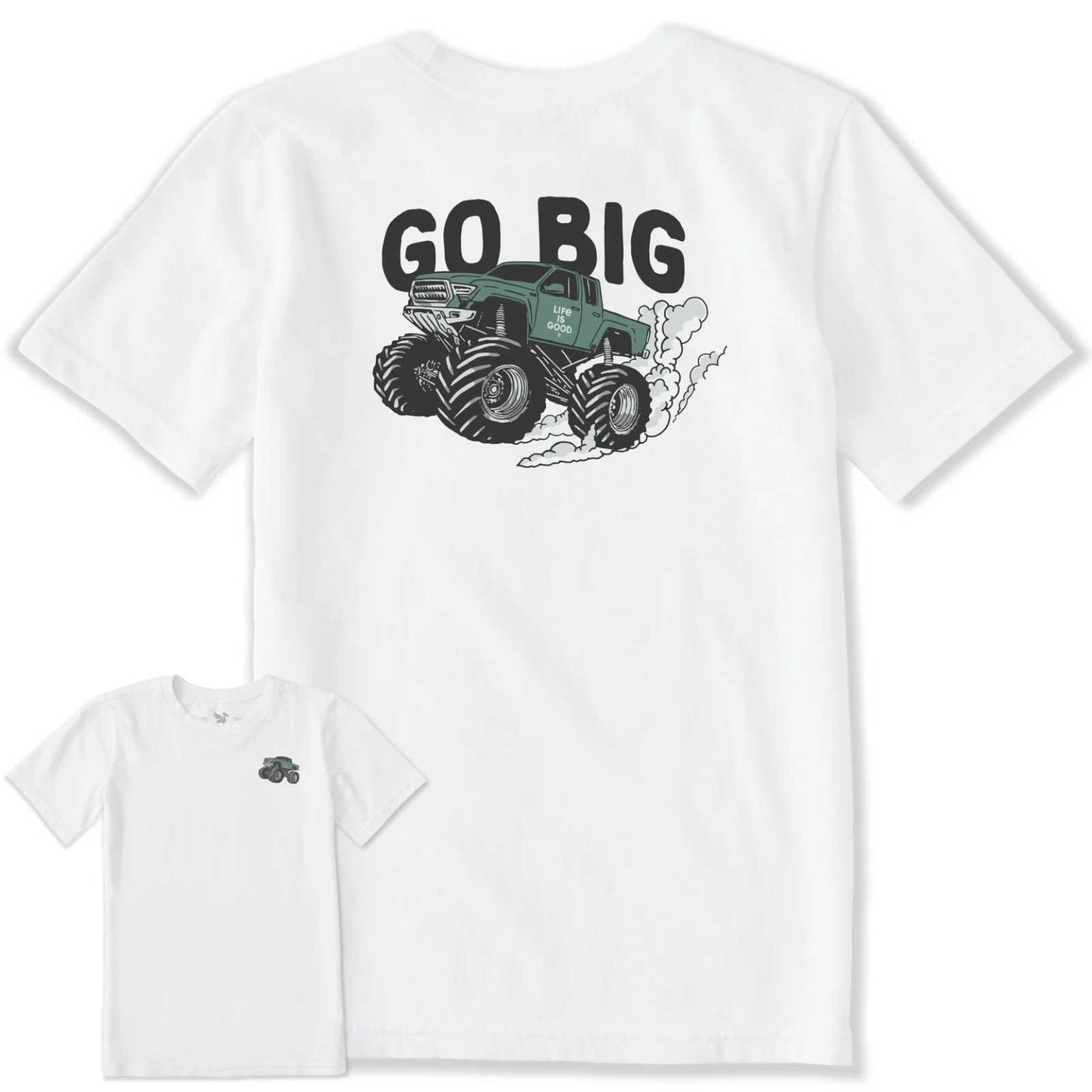 Life Is Good Go Big Monster Truck Crusher Tee – Kids'