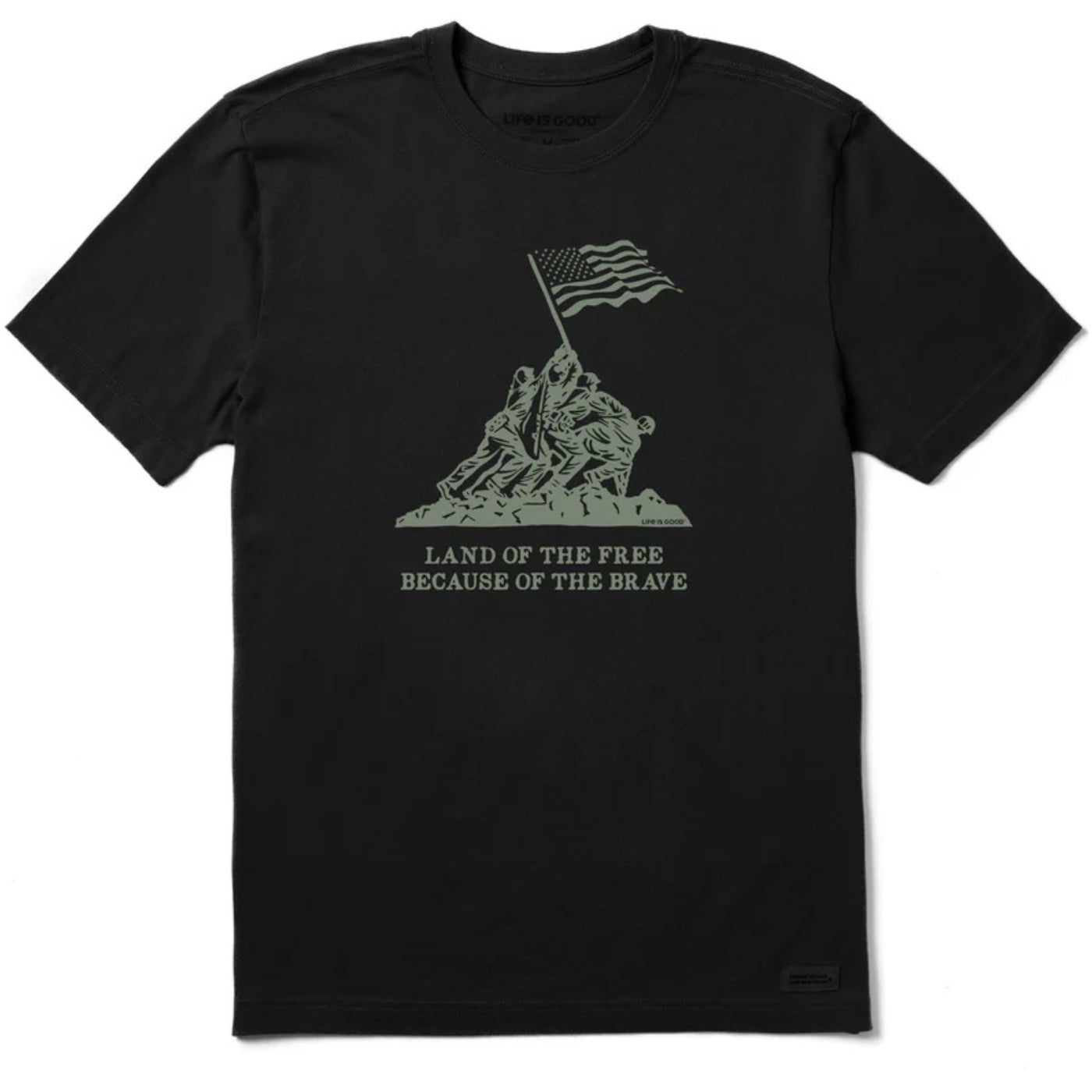 Life Is Good Men's Land of the Free Iwo Jima Short Sleeve Crusher-LITE Tee