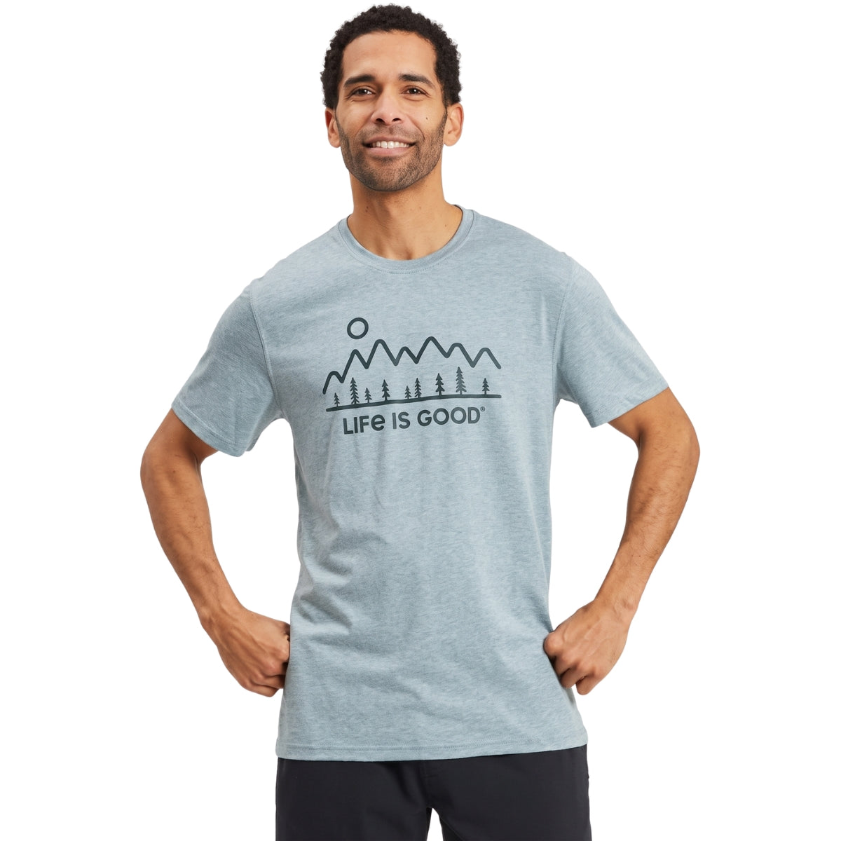 Life Is Good Men's "Minimal Nature Landscape" Short Sleeve Active Tee