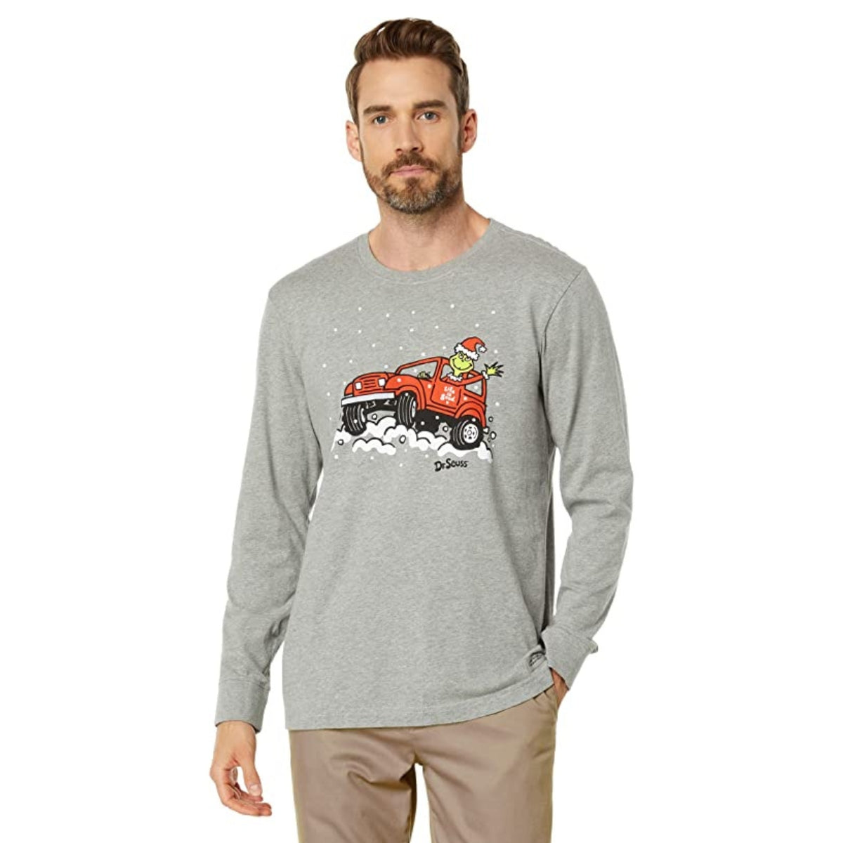 Life Is Good Sleigh Ride Grinch ATV Long Sleeve Crusher Tee – Men's