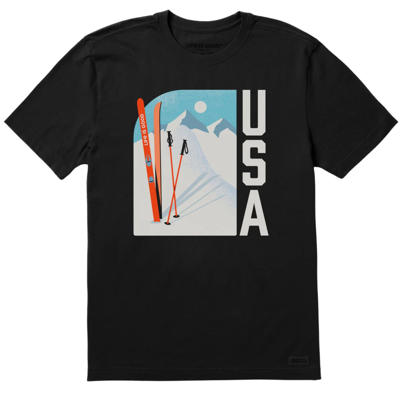 Life Is Good USA Ski Mountain Crusher Tee – Men's