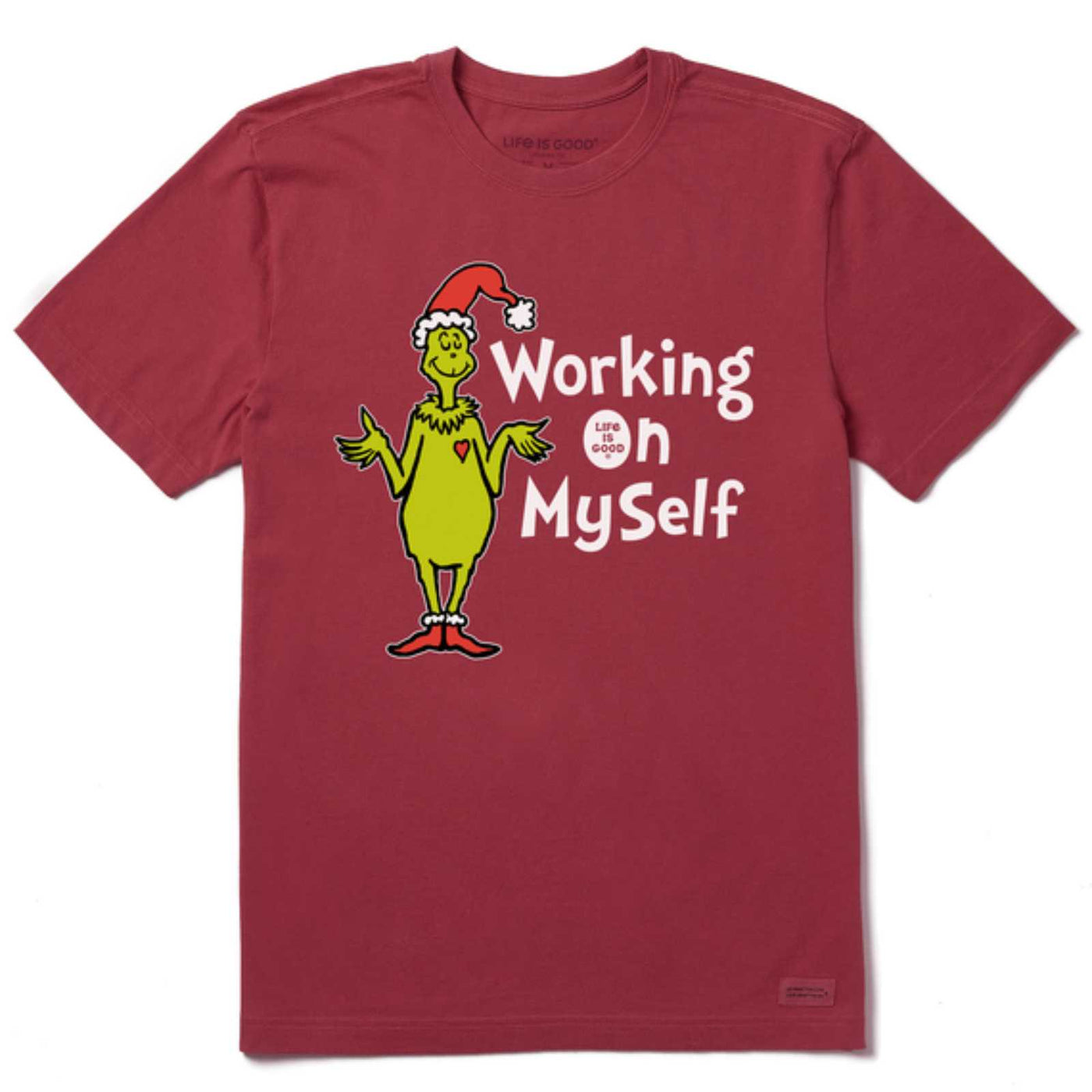 Life Is Good Grinch Working On Myself Crusher Tee – Men's