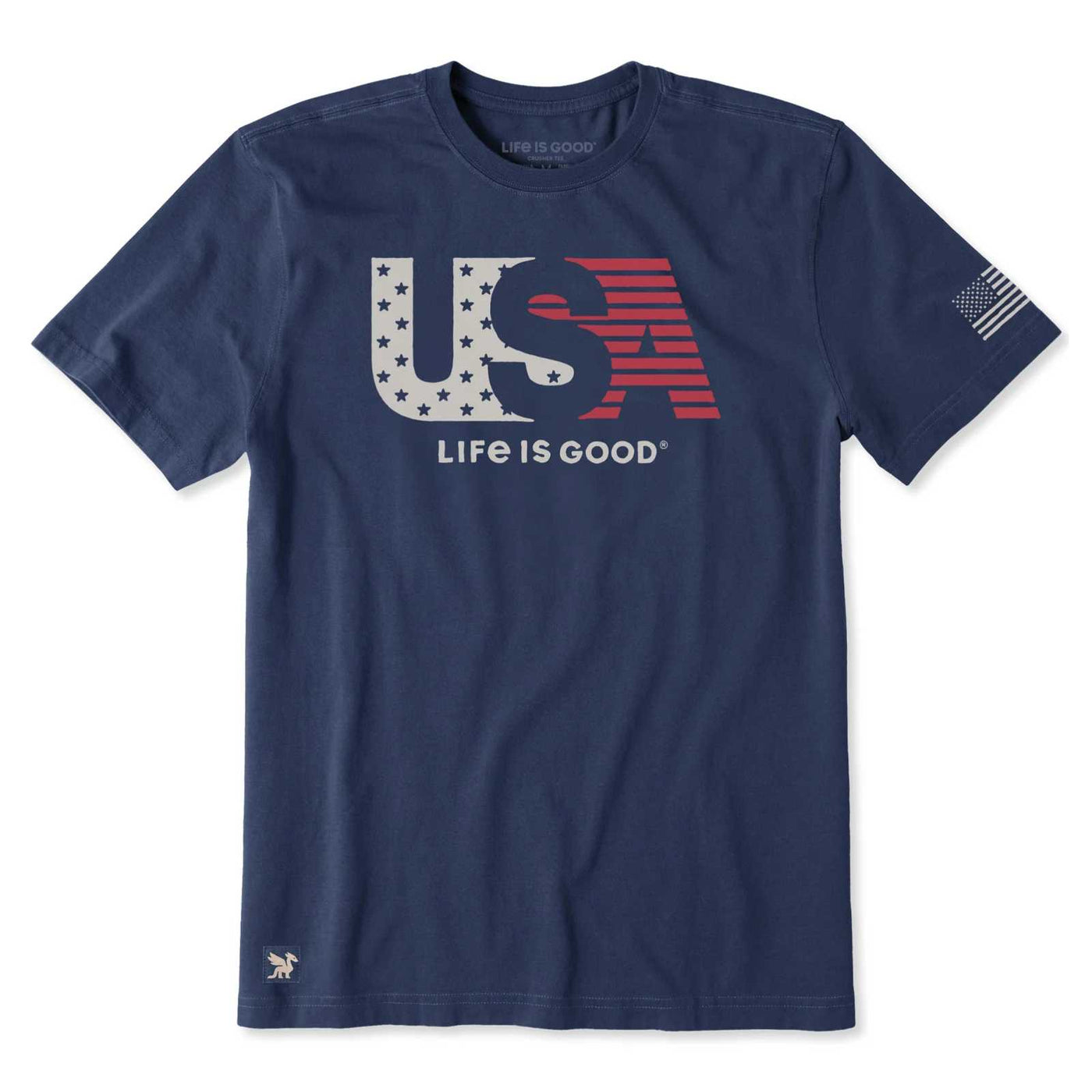 Life Is Good USA Flag Crusher Tee – Men's
