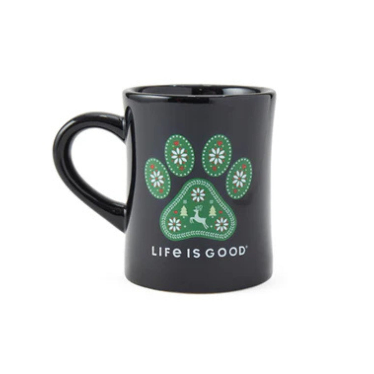 Life Is Good Holiday Paw Diner Mug
