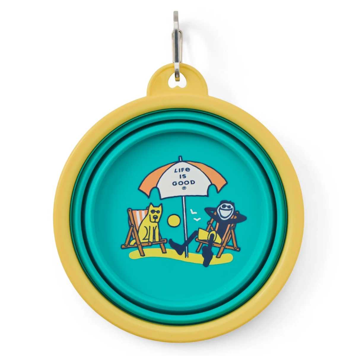 Life Is Good Jake & Rocket Silicone Travel Dog Bowl