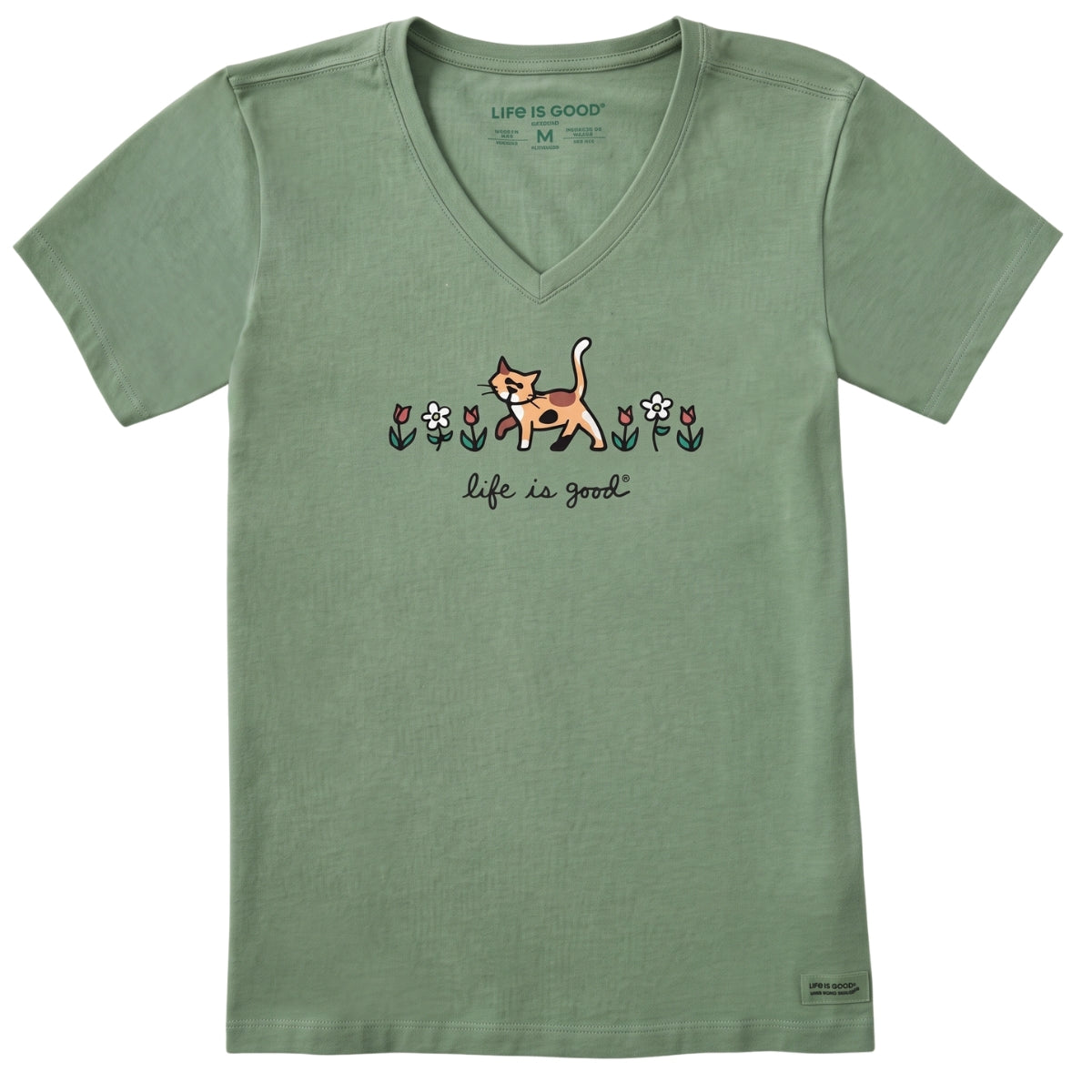 Life Is Good AI With Flowers Crusher Vee – Women's