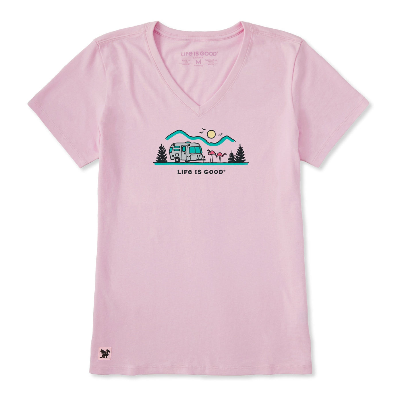 Life Is Good Camper Flamingo Vista Crusher-Lite Vee Tee – Women's