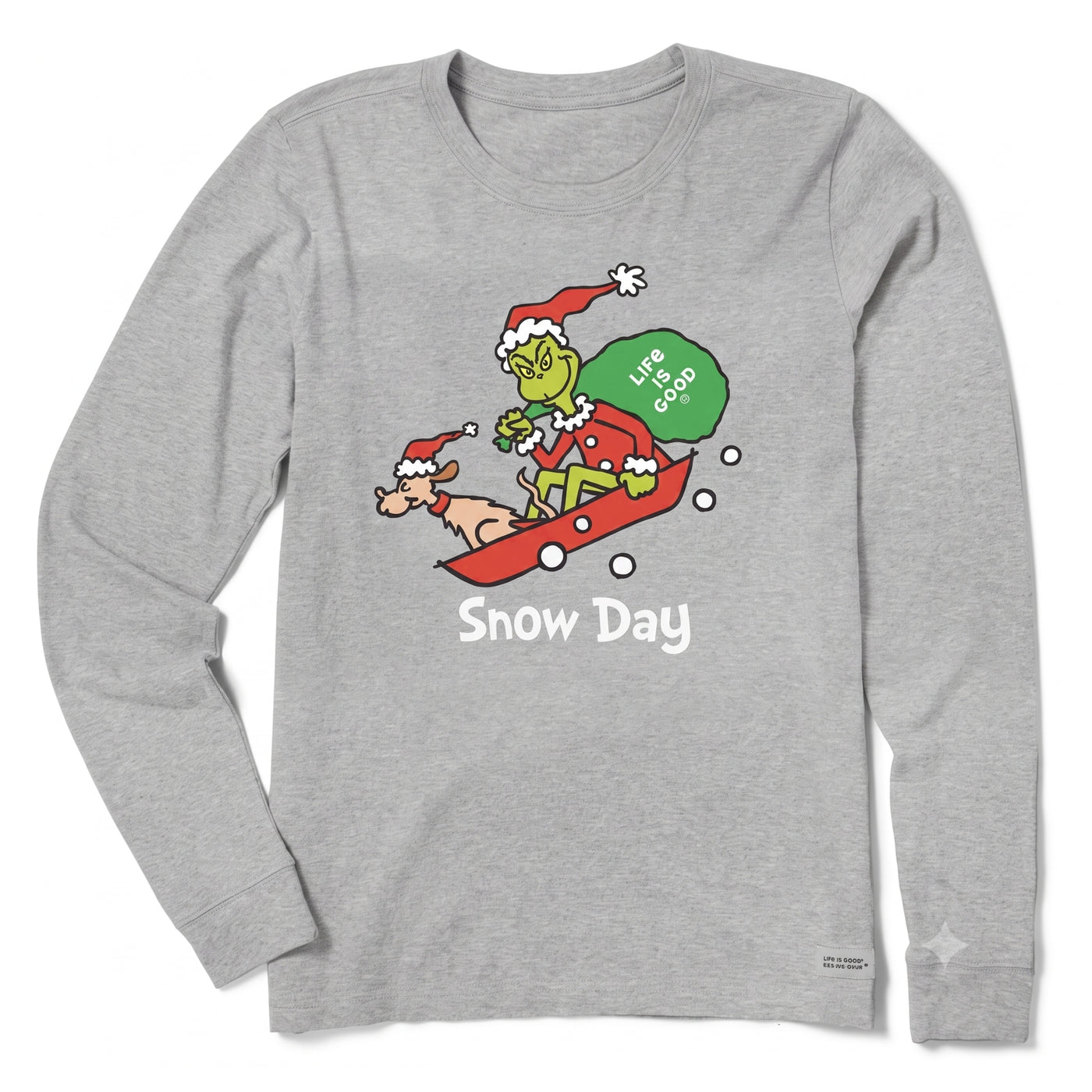 Life Is Good Grinch and Max Snow Day Long Sleeve Crusher Tee – Women's