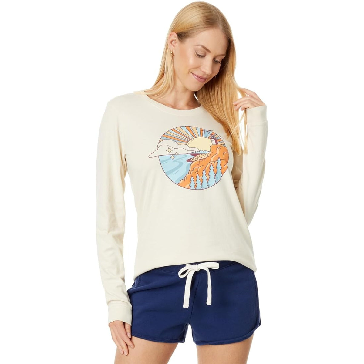 Life Is Good Lighthouse Burst Long Sleeve Crusher Tee – Women's