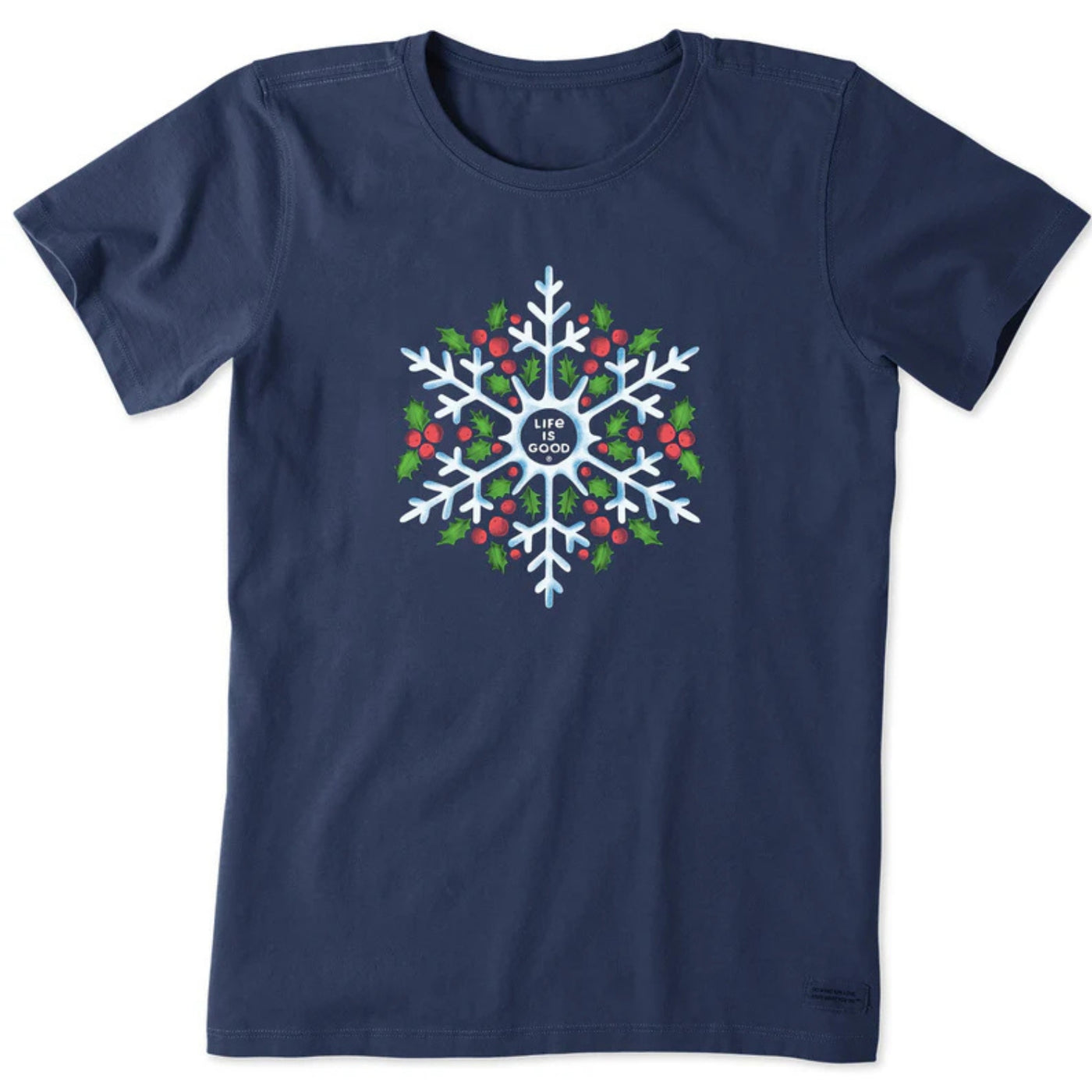 Life Is Good Women's "Snowflake Berries" Short Sleeve Crusher Tee