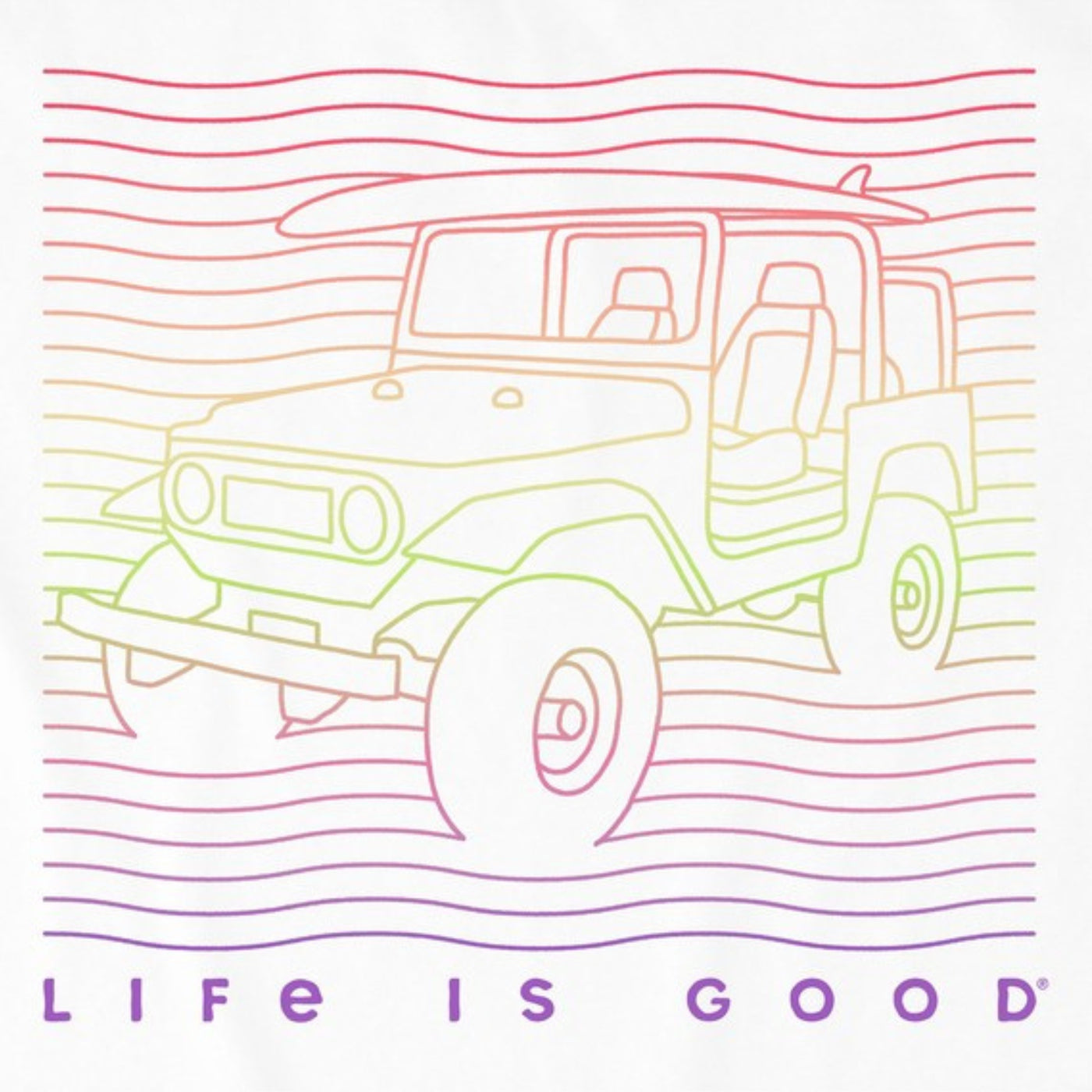 Life Is Good Surfboard SUV Crusher Tee – Women's