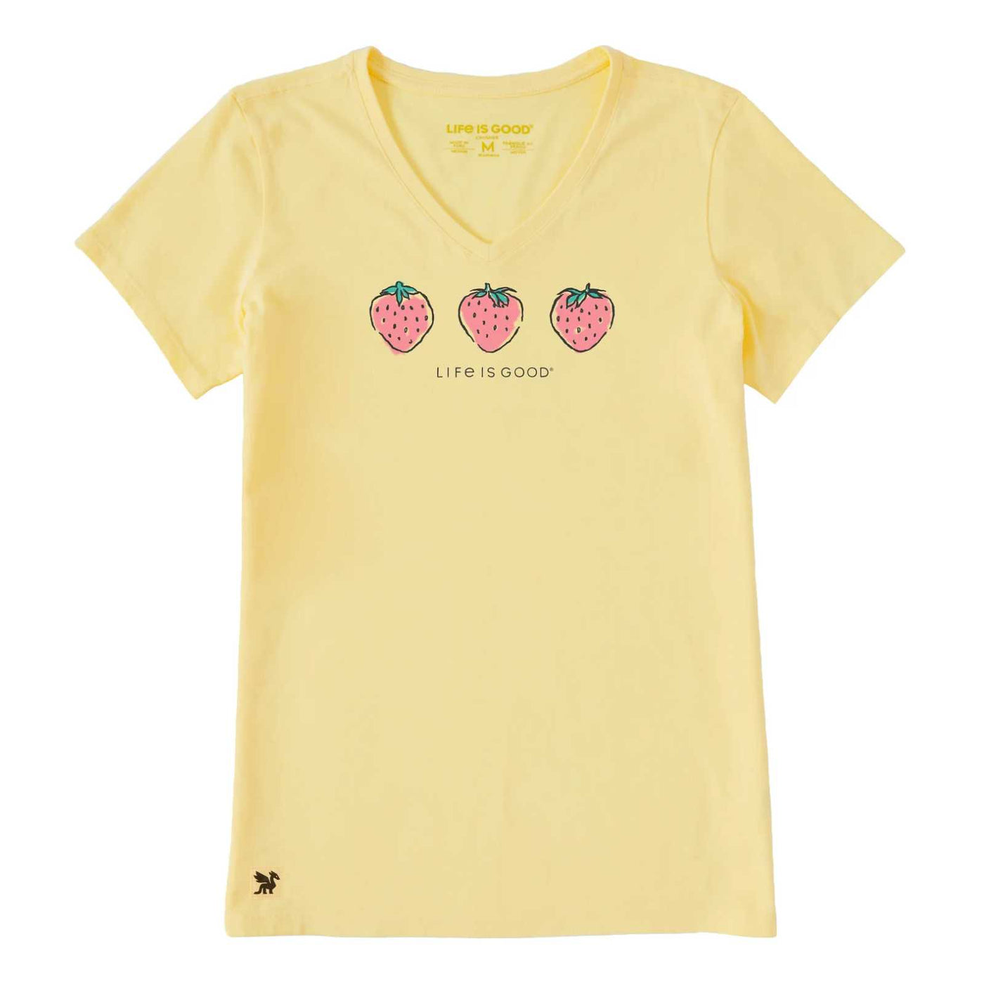 Life Is Good Three Crafty Strawberries Crusher Vee – Women's