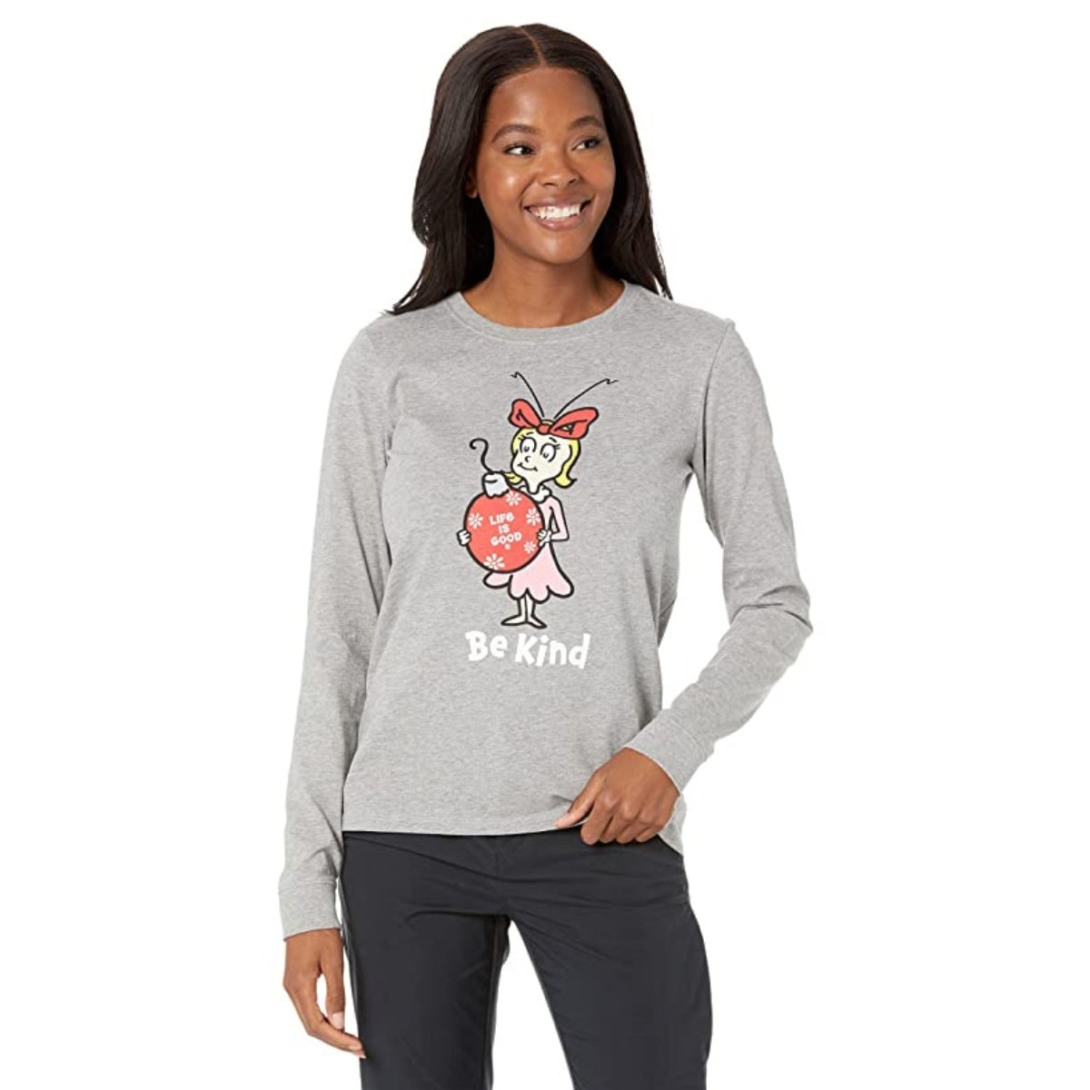 Life is Good Long Sleeve Crusher Crew Neck Tee - Winter 2021 Collection - Women's
