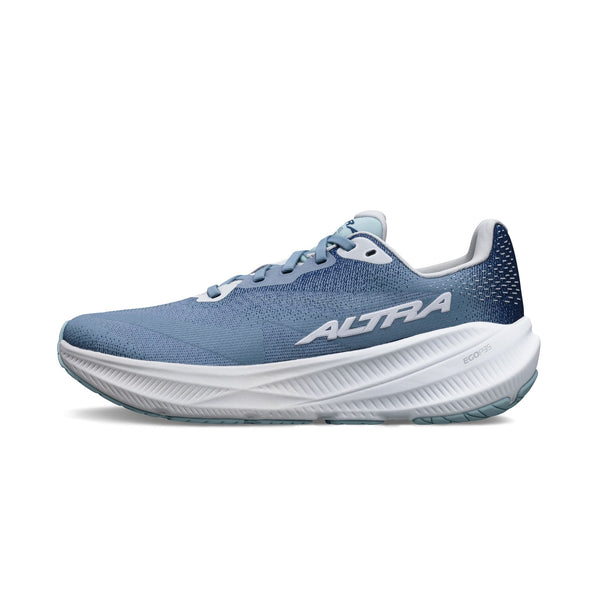 altra women's experience flow 3 running shoe in light blue medial side view