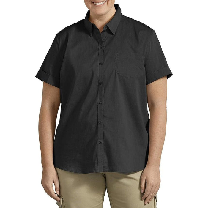 Dickies Stretch Poplin Button-Up Short Sleeve Shirt – Women's