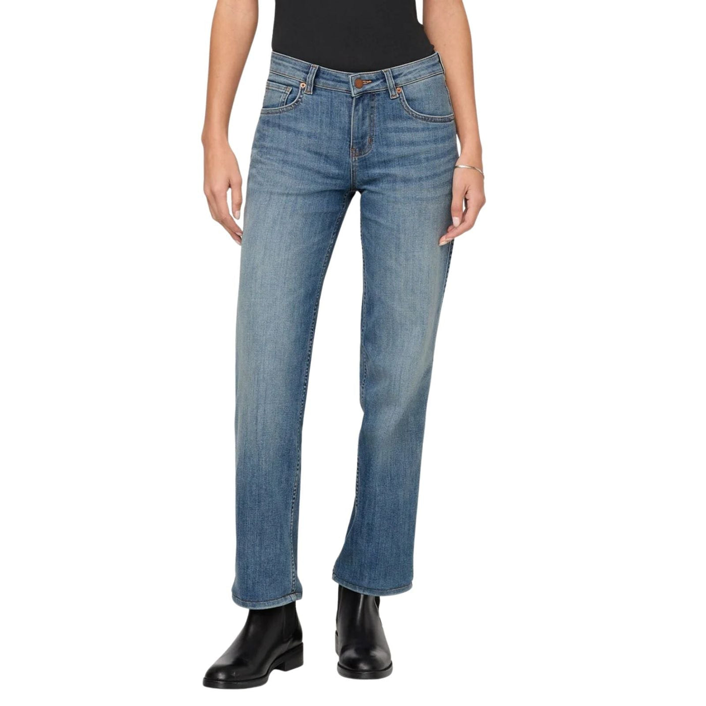 Duer Performance Denim Mid Rise Straight – Women's